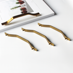 Poignée de meuble de luxe en alliage de zinc rainurée, brossée, moderne et minimaliste, écologique, pour chambre, salon, cuisine - Product Image 4