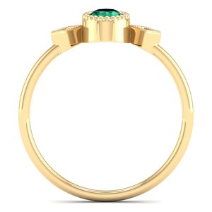 REYES Custom Made 925 Sterling <b>Silver</b> Women Wedding <b>Ring</b> 0.35 Carat <b>Emerald</b> Gemstone Oval Cut GRA Certified Moissanite Jewelry - Product Image 4