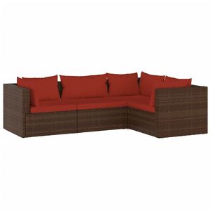 Set da giardino marrone con cuscini rosso cannella - Product Image 2