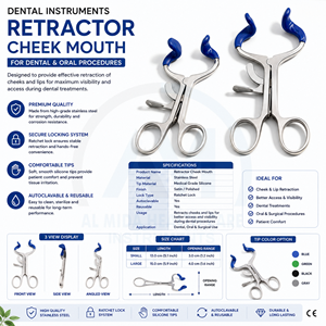 เครื่องถ่างปากทำจากเหล็กกล้าไร้สนิมสำหรับงานทันตกรรม ยี่ห้อ Al Mida Healthcare ได้รับการรับรองมาตรฐาน CE รับประกันตลอดอายุการใช้งาน ขนาดสั่งทำพิเศษสำหรับการผ่าตัดทางทันตกรรม - Product Image 6