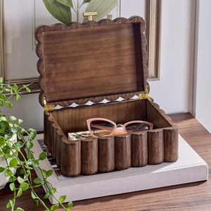 Antique Folk Art Wooden Boxes Storage <b>Box</b> Hand-Carved Wooden Case for Gifts - Product Image 1