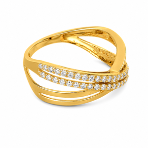 แหวนเพชรทองคำ 14K หลายวง |   0.38 กะรัต บริลเลียนท์คัท ความสะอาดระดับ SI |   เครื่องประดับแฟชั่นสุดหรูสำหรับผู้หญิง ของขวัญวันครบรอบ - Product Image 2