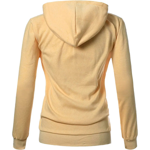Sweat-shirt à capuche unisexe pour femme, couleur unie, en coton tricoté, coupe classique, décontracté, pour l'automne, avec poche. - Product Image 4