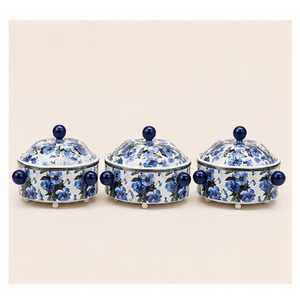 Ensemble de casseroles isothermes en acier inoxydable de qualité supérieure, chauffe-plats de luxe à motif floral, plat de service thermique en métal - Product Image 6