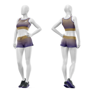 Conjunto de Yoga Hecho a Medida, Top Corto con Tirantes Ajustables y Cuello Redondo, Pantalones Cortos, 100% Elástico en 4 Direcciones, Transpirable, Ecológico - Product Image 1