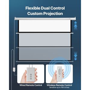 Écran de projection électrique motorisé 72 pouces 4:3 1080 HD, montage mural, pour projecteur Remo haute définition - Product Image 4