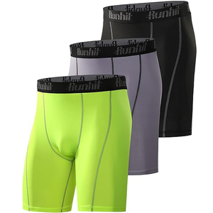 Shorts de basketball ajustés personnalisés pour jeunes et adultes, en polyester/spandex, avec cordon de serrage, couleur unie, séchage rapide, couche de base, taille très élastique - Product Image 3