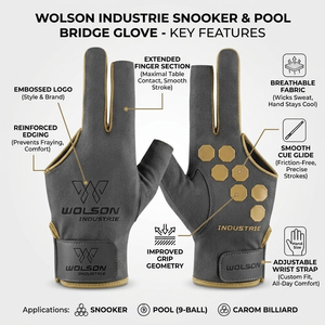 Gants de snooker légers, design respirant, action de la queue fluide, accessoire sportif pour joueurs professionnels et amateurs. - Product Image 2