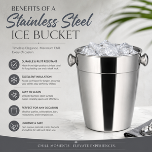 Best Quality 50 Oz Stainless Steel Metal Ice Bucket Double Wall Insulated Champagne Wine Beer <b>Cooler</b> For Parties Bar Home - Product Image 3