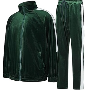 Wholesale Latest Design 2 Piece Male Velour Good Quality Winter Tracksuits Jogging Running Sportswears Unisex <b>Suits</b> Breathable - Product Image 1