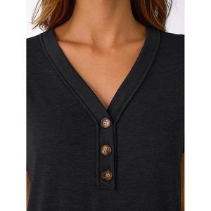 2025 Camiseta de manga corta con cuello en V para mujer, camisetas elegantes informales de verano transpirables en tallas XS a 2XL - Product Image 6