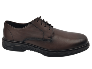 Chaussures Oxford en cuir véritable marron pour homme, bout rond, à lacets, respirantes, style marche toutes saisons - Product Image 1