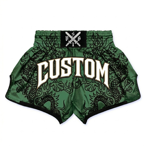 Custom Logo Premium Sublimation Muay Thai Shorts Quick Dry Satin Made Boxing Training <b>Trunks</b> For <b>Men</b> Muay Thai Shorts - Product Image 1