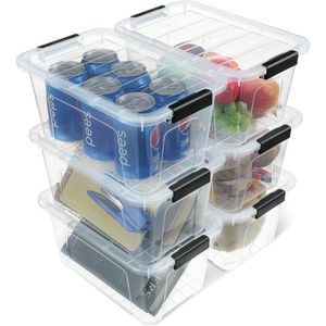 Contenitori di Plastica con Coperchi, Set da 6, Capacità 7 Quarti, con Chiusura a Fibbia Nera - Product Image 1