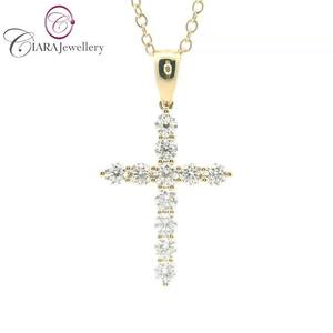 Luxury 18K Rose <b>Gold</b> <b>Cross</b> <b>Pendant</b> with Natural Diamond for Daily Wear or Giving Wholesale Price for Christians - Product Image 1