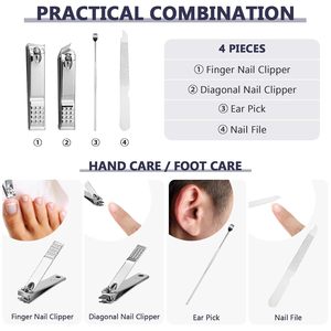 Exclusive Pocket Nail Grooming <b>Manicure</b> <b>Kits</b> with Dual Clippers Nail File Ear Pick Compact PU Leather Case for Everyday Care - Product Image 6
