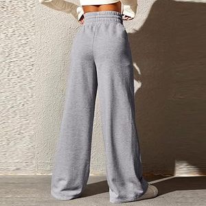 Pantalon large taille haute pour femme, imprimé, en lin/coton tricoté, coupe droite, longueur complète, avec cordon de serrage, décontracté, streetwear d'été - Product Image 5