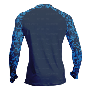 Rashguard Muay Thai personnalisé pour hommes avec col zippé manches longues de haute qualité et trous pour les pouces - Product Image 4