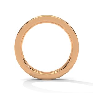 Anillo de Eternidad de Oro Rosa con Diamante Cultivado en Laboratorio con Corte Esmeralda, Anillo Delgado para Aniversario de Bodas, Joyería Fina para Regalo y Uso Diario - Product Image 3