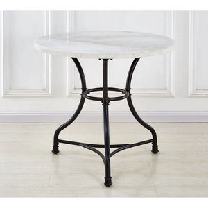 Tavolo da pranzo rotondo in marmo bianco Claire - Product Image 1