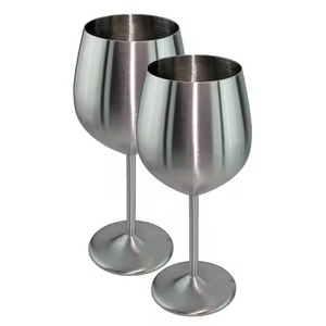 Verre à vin en acier inoxydable en gros, gobelet métallique réutilisable, élégant verre à pied pour la maison et les fêtes - Product Image 2