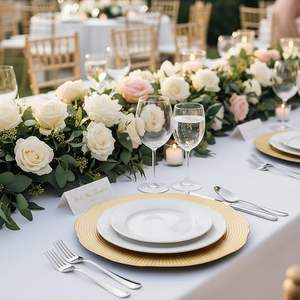 Plato de Presentación de Lujo para Bodas, Base Redonda Elegante para Cena, Decoración de Mesa para Banquetes, Hoteles y Fiestas - Product Image 4