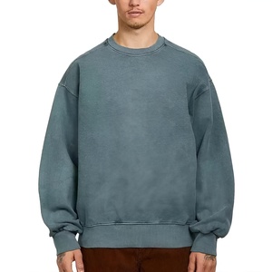 Sudadera con Capucha para Hombre, Estilo Vintage, Tejido Grueso, 100% Algodón, Lavado Ácido, Bordado Personalizado, Estilo Vintage, Lavado, Talla Grande, Básica - Product Image 1