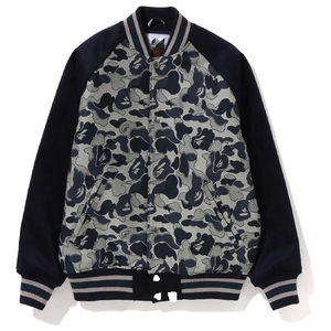 Chaqueta Bomber de Lana para Hombre, Camuflaje en la Parte Delantera, Color Sólido, Cuello Camisero, Largo Regular, Formal, Resistente al Viento e Impermeable, Poliéster - Product Image 2
