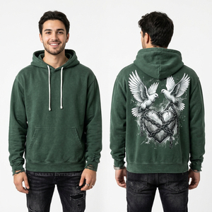 เสื้อฮู้ดดี้ผ้าฝ้ายฟลีซหนาน้ำหนัก 450GSM แบบสั่งทำพิเศษสำหรับผู้ชาย สไตล์สตรีทแวร์ ทรงโอเวอร์ไซส์ ไม่มีลาย ผู้ผลิตเสื้อฮู้ดดี้แบบไหล่ตก - Product Image 2