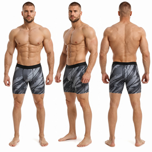 Sublimation Printed <b>Men's</b> Compression <b>Shorts</b> Fitness Workout <b>Base</b> <b>Layer</b> <b>Shorts</b> <b>Men</b> Elastic Waist <b>Short</b> Tights <b>Men</b> Yoga <b>Shorts</b> - Product Image 5