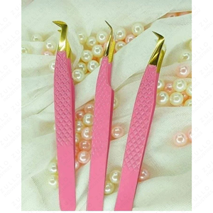 Pinzas Premium para Extensión de Pestañas en Negro y Dorado, Herramienta de Precisión de Acero Inoxidable para Volumen e Isolación, para Artistas de Pestañas - Product Image 3