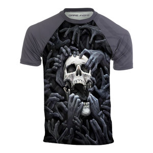 Best Wholesale Custom Digital Print Anti-Bacterial Spandex/Polyester MMA Rash Guard for Men's Short Sleeve Surfing <b>T</b>-Shirt BJJ - Product Image 1