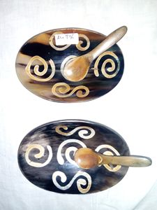 Bol décoratif en corne de buffle véritable, design incroyable, bol de service en corne, saladier en corne, à prix d'usine très avantageux - Product Image 5