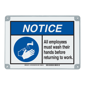 Panneau de signalisation pour le lavage des mains Brady ToughWash pour les installations alimentaires et les laboratoires - Product Image 1