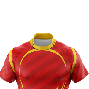 Camiseta de Rugby Corta de Primera Calidad, Fabricante OEM, Personalizada, Impresa, Antibacteriana, 100% Poliéster - Product Image 4