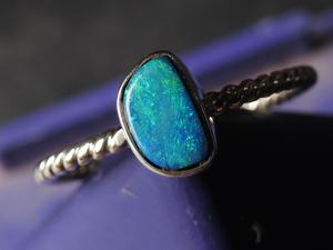 Australian Doublet <b>Opal</b> Classic Bezel Setting <b>Ring</b> 925 Sterling <b>Silver</b> 6.5US Size Handmade Wedding Party Gift for Her - Product Image 3