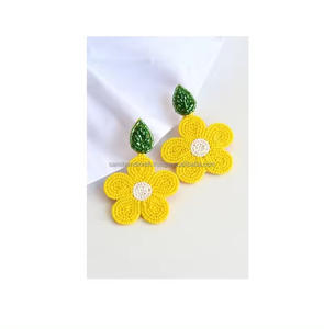 Femmes coeur conception vacances broderie perle de rocaille boucles d'oreilles mode Occasion bijoux - Product Image 4