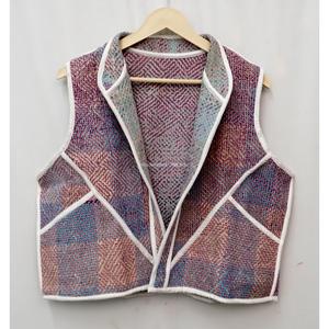 Chaleco de Punto para Mujer con Cuello Mandarín, Estilo Vintage con Botones, Prenda Exterior Informal, 100% Algodón, Sin Mangas, Corto, Ecológico y Transpirable - Product Image 2