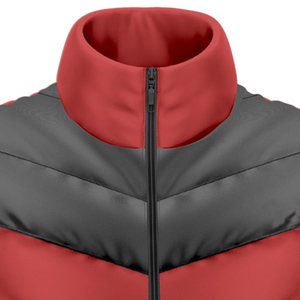<b>Men's</b> Red And <b>Black</b> Color Blocked Puffer <b>Vest</b> Stand Collar Windproof High Quality Premium <b>Vest</b> Casual Winter Outer Wear OEM - Product Image 3