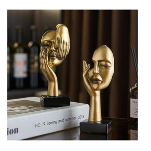 Sculpture en métal en forme de visage, design spécial, collection d'art, statue en aluminium - Product Image 4