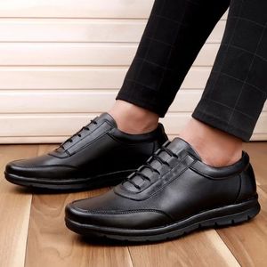 Mocassins élégants pour hommes-Chaussures de bureau formelles de qualité supérieure Semelle rembourrée confortable Fermeture à lacets Design plat léger pour l'hiver et l'été - Product Image 5