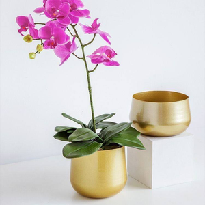Macetas de Metal Color Dorado, Jardineras Metálicas para Decoración del Hogar - Product Image 3