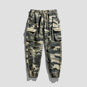 Pantalones Cargo de Camuflaje para Mujer, Corte Holgado, Cierre con Cordón, Cintura Media, Largos, Estilo Casual de Otoño - Product Image 4