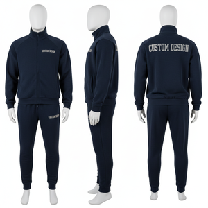 Custom Design Tracksuit Unisex <b>Full</b> <b>Zip</b> <b>Hoodie</b> And Jogger Pants 100% Polyester Breathable Casual Autumn Wear - Product Image 3