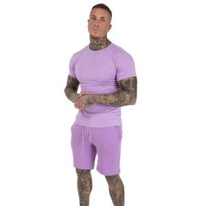 High quality Thin Summer Street fashion mens short sleeve Sports Fitness Workout Latest design <b>twin</b> <b>sets</b> - Product Image 3