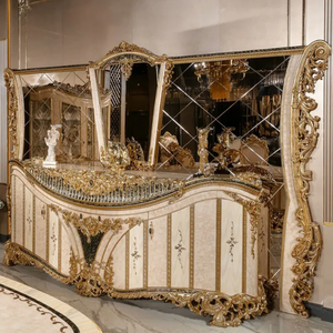 Juego de Muebles de Comedor de Alta Gama Estilo Turco, Lujoso y Real, Tallado a Mano, Acabado Dorado, para Uso en Villas y Resorts - Product Image 5