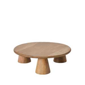 Two-<b>Tier</b> <b>Cake</b> <b>Stand</b> Handmade Wooden Multi-Layer Dessert Display Round Shape Natural Finish - Product Image 4