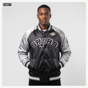Varsity <b>Jacket</b> Men's Black <b>Silver</b> Embroidered Lettering Stand Collar Casual Autumn Wear - Product Image 4