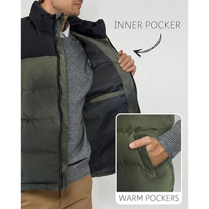 Chaleco de Invierno para Hombre LEAFITS, Chaqueta Acolchada de Dos Tonos, Cuello Alto, Calefactable, Ecológico, para el Mercado Europeo - Product Image 2