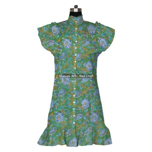 Túnica india con estampado floral bohemio para mujer, diseño bohemio, estilo gipsy hippie, ropa de algodón, ropa de la India y Pakistán - Product Image 3